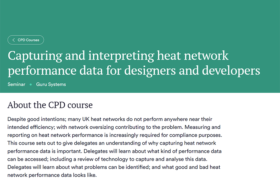 Capturing and interpreting heat network performance data for designers and developers